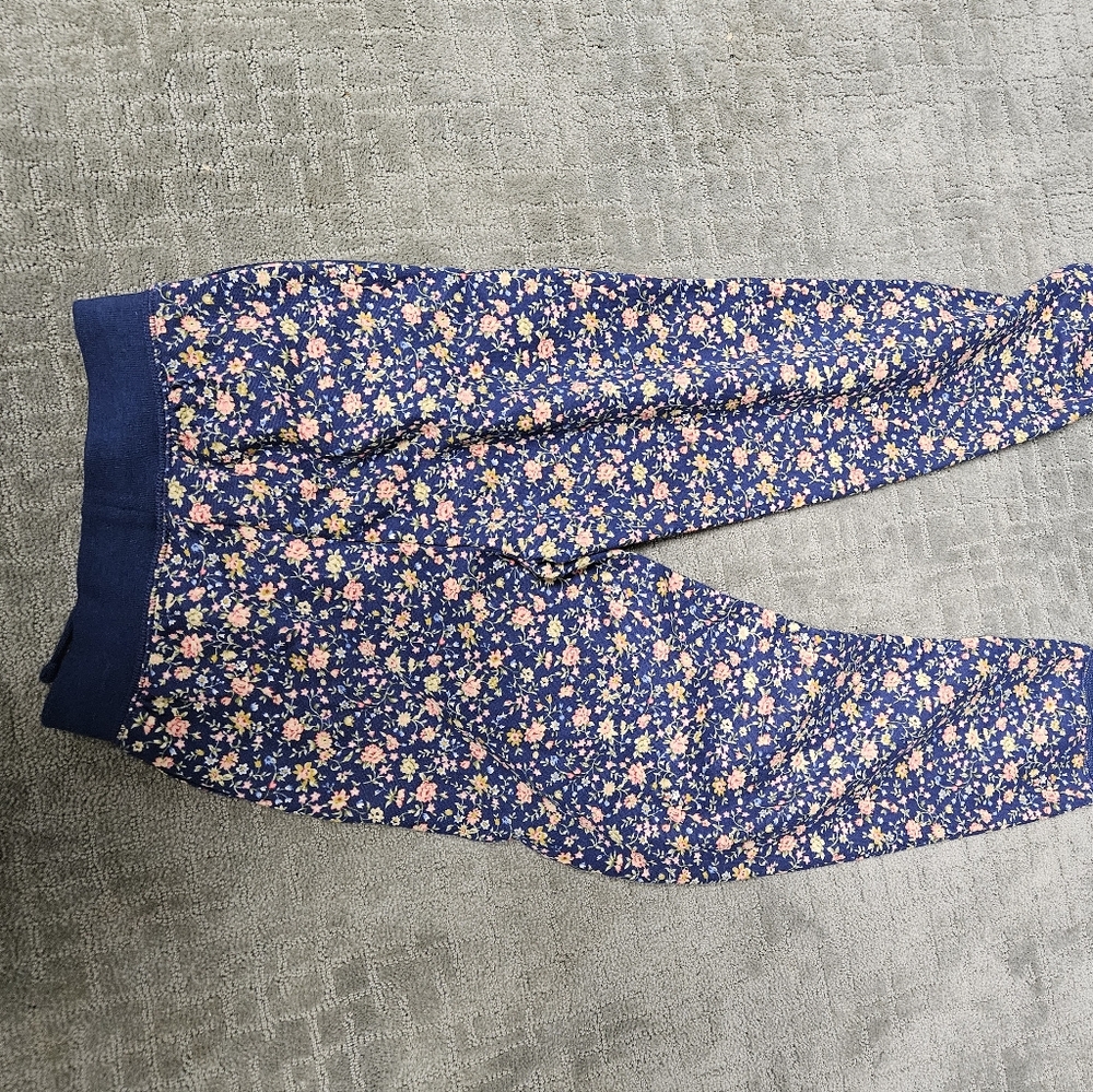 Ralph Lauren lil girl blue floral fleece pants size 8years -10 years.